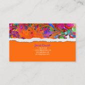 PixDezines neon retro swirls/diy achtergrondkleure Visitekaartje (Achterkant)