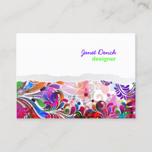 PixDezines neon retro swirls/diy achtergrondkleure Visitekaartje