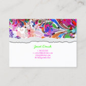 PixDezines neon retro swirls/diy achtergrondkleure Visitekaartje (Achterkant)