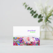PixDezines neon retro swirls/diy achtergrondkleure Visitekaartje (Staand voorkant)