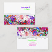 PixDezines neon retro swirls/diy achtergrondkleure Visitekaartje (Voorkant / Achterkant)