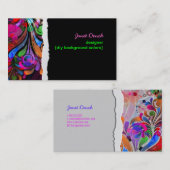 PixDezines neon retro wervelingen/doe-het-zelf ach Visitekaartje (Voorkant / Achterkant)