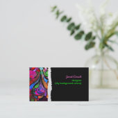 PixDezines neon retro wervelingen/doe-het-zelf ach Visitekaartje (Staand voorkant)