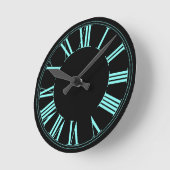 PixDezines Neon Roman Numeros/DIY achtergrondkleur Ronde Klok (Hoek)