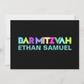PixDezines Neon Sign Bar Mitzvah Kaart (Voorkant)