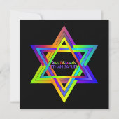 PixDezines Neon Sign Star van David/Bar Mitzvah Kaart (Voorkant)
