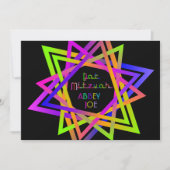 PixDezines Neon Sign Star van David/Bat Mitzvah Kaart (Voorkant)