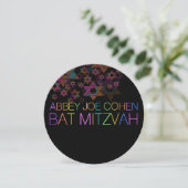 PixDezines neon/typografie/psychedelic/bat mitzvah Kaart (Staand voorkant)