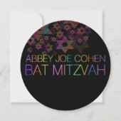 PixDezines neon/typografie/psychedelic/bat mitzvah Kaart (Voorkant)