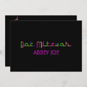 PixDezines neonlicht mitzvah Kaart (Voorkant / Achterkant)
