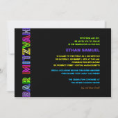 PixDezines neonlichten bar mitzvah Kaart (Achterkant)