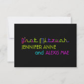 PixDezines neonlichten b'not mitzvah Kaart (Voorkant)