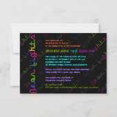 PixDezines neonlichten b'not mitzvah Kaart (Achterkant)