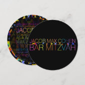 PixDezines neons/typografie/bar mitswa Kaart (Voorkant / Achterkant)