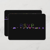 PixDezines neons/typografie/bar mitzvah RSVP Kaart (Voorkant / Achterkant)