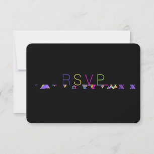 PixDezines neons/typografie/bar mitzvah RSVP Kaart