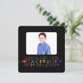 PixDezines neons/typografie/bar mitzvah Uitnodigin Kaart (Staand voorkant)