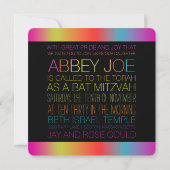PixDezines neons/typografie/bat mitzvah Kaart (Achterkant)