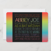 PixDezines neons/typografie/bat mitzvah Kaart (Achterkant)