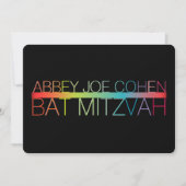 PixDezines neons/typografie/bat mitzvah Kaart (Voorkant)