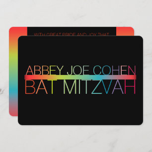 PixDezines neons/typografie/bat mitzvah Kaart