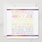 PixDezines neons/typografie/bat mitzvah Kaart (Achterkant)