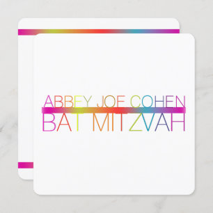 PixDezines neons/typografie/bat mitzvah Kaart