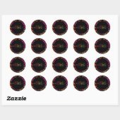 PixDezines Neons Typography Bat Mitzvah Logo Ronde Sticker (Vel)