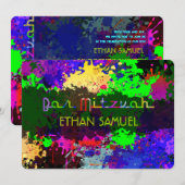 PixDezines neonverlichting/stadslang/bar mitzvah Kaart (Voorkant / Achterkant)