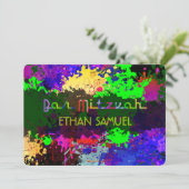 PixDezines neonverlichting/stadslang/bar mitzvah Kaart (Staand voorkant)