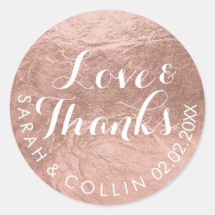 PixDezines nep folie/Roze Goud/bedankt/DIY tekst Ronde Sticker