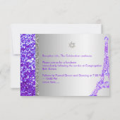 PixDezines nep glitters eiffel/mitzvah viering Kaart (Achterkant)