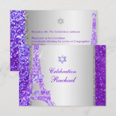 PixDezines nep glitters eiffel/mitzvah viering Kaart (Voorkant / Achterkant)