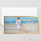 PixDezines nep gouden lijst/bedank bruiloft foto Bedankkaart (Voorkant / Achterkant)