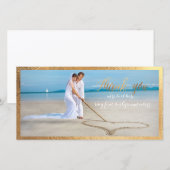 PixDezines nep gouden lijst/hartelijk dank trouwfo Bedankkaart (Voorkant / Achterkant)