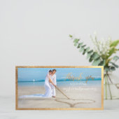 PixDezines nep gouden lijst/hartelijk dank trouwfo Bedankkaart (Staand voorkant)