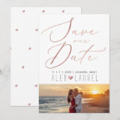 PixDezines Nep-roosgouden Save the Date Kaart (Voorkant / Achterkant)