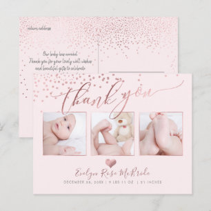 PixDezines Nep Rose Goud Confetti/Dank Je Briefkaart
