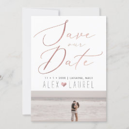 PixDezines Nep-Roségoud Save the Date Kaart