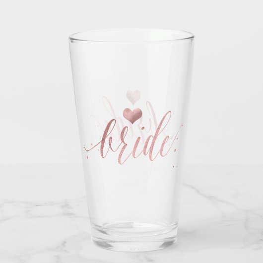 PixDezines NEP ROZE GOUD, BRUID Glas (Achterkant)