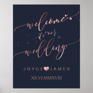 PixDezines NEP ROZE GOUD CALLIGRAFIE/WELKOM Poster