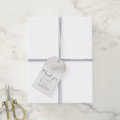 PixDezines Nep Zilver Hart+Confetti Cadeaulabel (Met Touw)