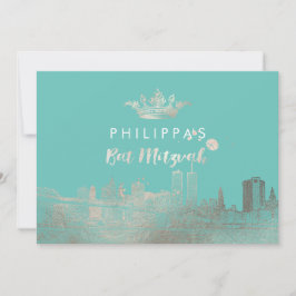 PixDezines Nep Zilver NYC/Mitzvah/DIYkleur Kaart