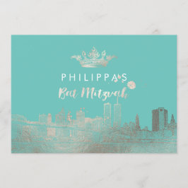PixDezines Nep Zilver NYC/Mitzvah/DIYkleur Kaart