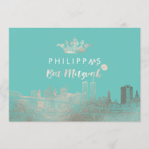 PixDezines Nep Zilver NYC/Mitzvah/DIYkleur Kaart