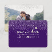 PixDezines Nep Zilver/Save Date/DIY Kleur Save The Date (Voorkant / Achterkant)