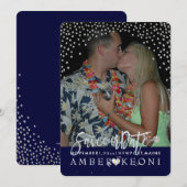 PixDezines Nep Zilveren Confetti/Hart/Save Date Save The Date (Voorkant / Achterkant)