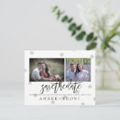 PixDezines Nep Zilveren Stippen Save the Date (Staand voorkant)