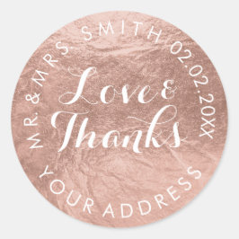 PixDezines nepfolie/Roze Goud/bedankt/DIY tekst Ronde Sticker