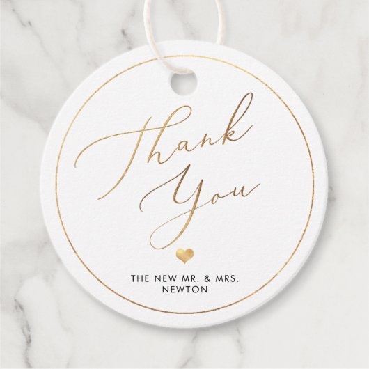 PixDezines Nepgoud Luxe Calligraphy Dank je Bedankjes Labels (Voorkant)